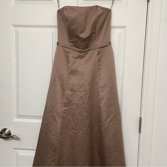 Michaelangelo Satin Taupe Dress - Picture 10 of 15